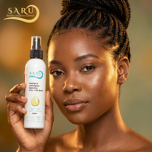 Saru Organics Moringa Lemongrass Spritz best braid spray in Kenya